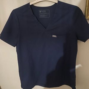 Navy one pocket scrub top